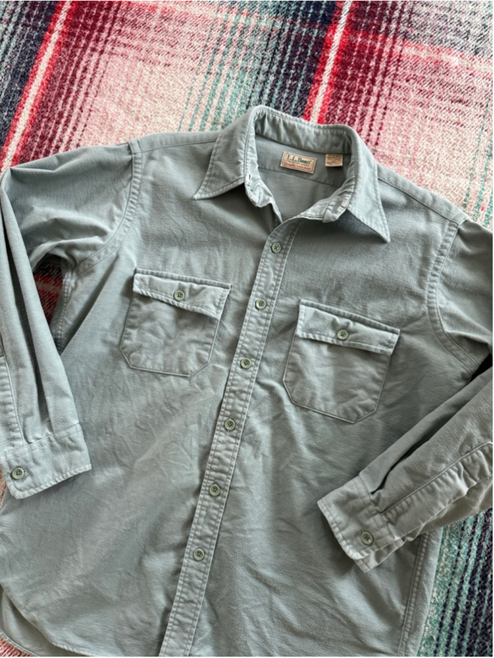 Vintage L.L. Bean Sage Green Chamois Shirt L